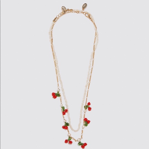 zara cherry necklace